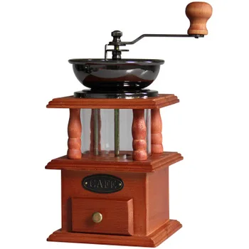 

Retro Hand Coffee Grinder, Cast Iron Steel Core, Solid Wood Manual Coffee Grinder, Small Household J0223SHE