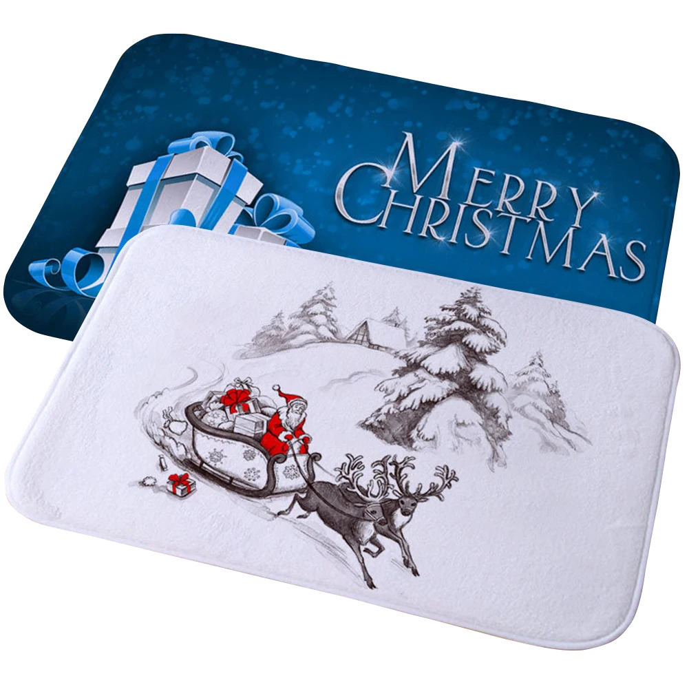 Non Slip Home Carpet Printing Dining Room Bathroom Wear Resistant Christmas Water Absorb Floor Mat Rug Soft Anti Fade Bedroom