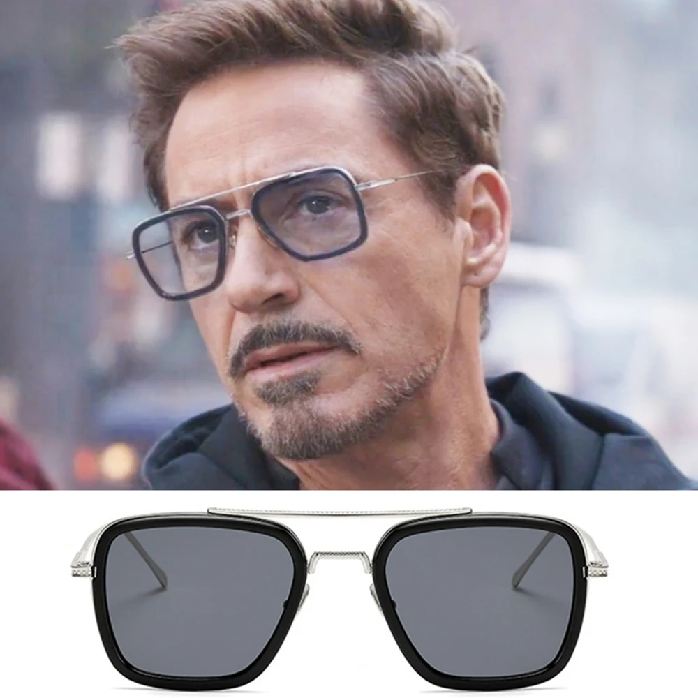 Tony Stark Edith Sunglasses Spiderman Far From Home Iron Man Square Glasses Peter Parker Cosplay Costume Accessories