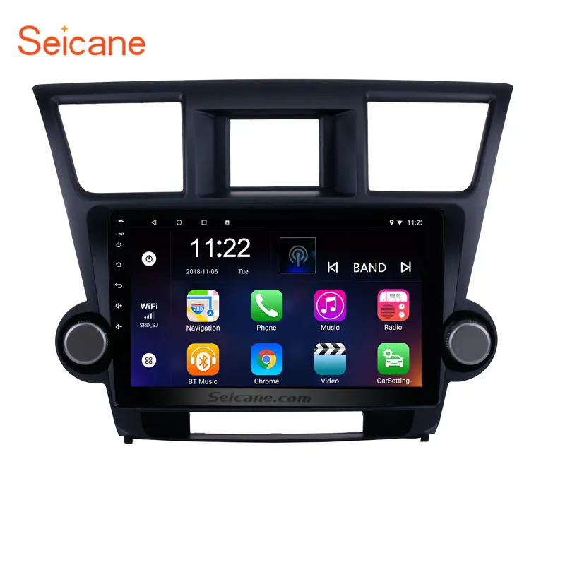 Seicane 10," 2din Android 9,0 Автомагнитола радио плеер gps навигация для Toyota Highlander HD 1024*600 сенсорный экран