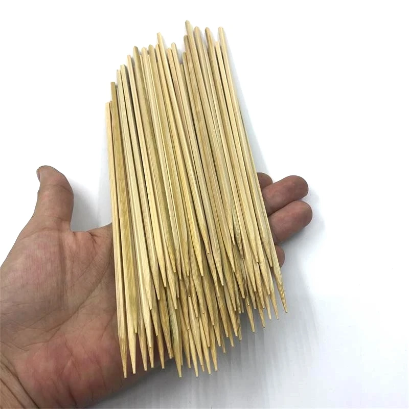 18cm*3mm Square Bamboo Skewers Small Wood BBQ Grill Skewer Disposable Food  Candy Apple Stick Fruit BBQ Tools BBQ Accessories - AliExpress