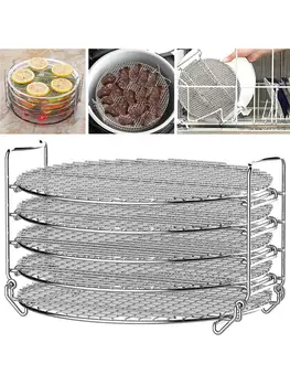 

304 Stainless Steel Grill Stand Air Fryer With Five Stackable Layers Food Grade Stainless Steel Dehydrator Rack Accessories