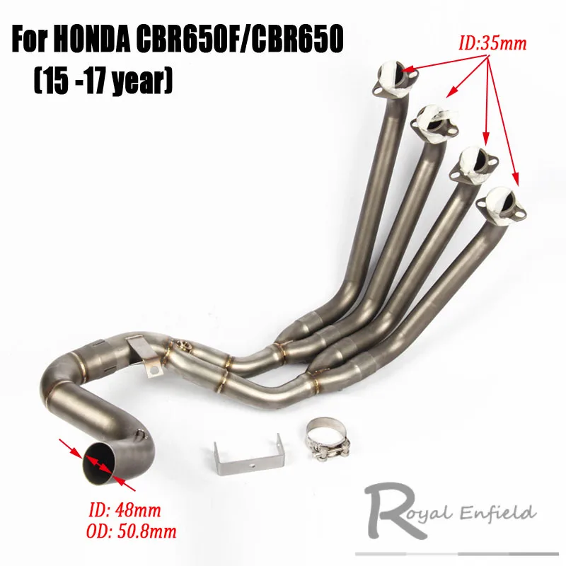 ID51mm мотоцикл CBR650F выхлопная труба из нержавеющей стали мотоцикл глушитель выхлопная труба средняя труба для CBR650F с выхлопом - Цвет: D