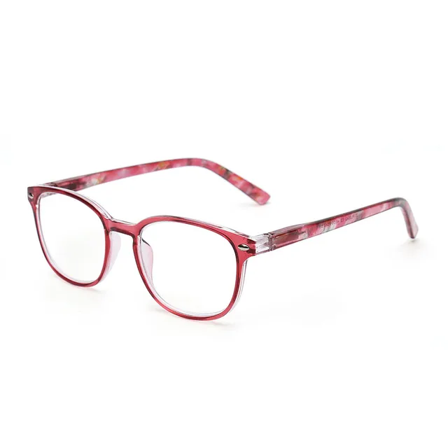 JM Women Spring Hinge Reading Glasses Retro Magnifier Diopter Presbyopic Reading Glasses Burgundy