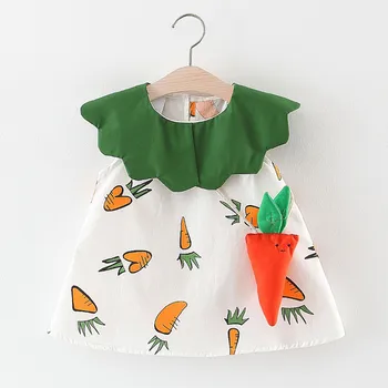 

Fashion Baby girl dress cotton o-neck regular Toddler Baby Kids Girls Carrot Ruffles Patchwork Dress Princess Dresses Clothes H4