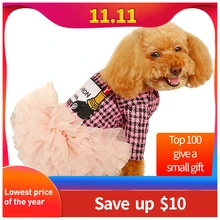 Роскошное жемчужное кружевное собачье свадебное платье для маленьких собак Зимняя юбка с кошкой одежда Чихуахуа Одежда для йоркширского терьера платья для домашних животных