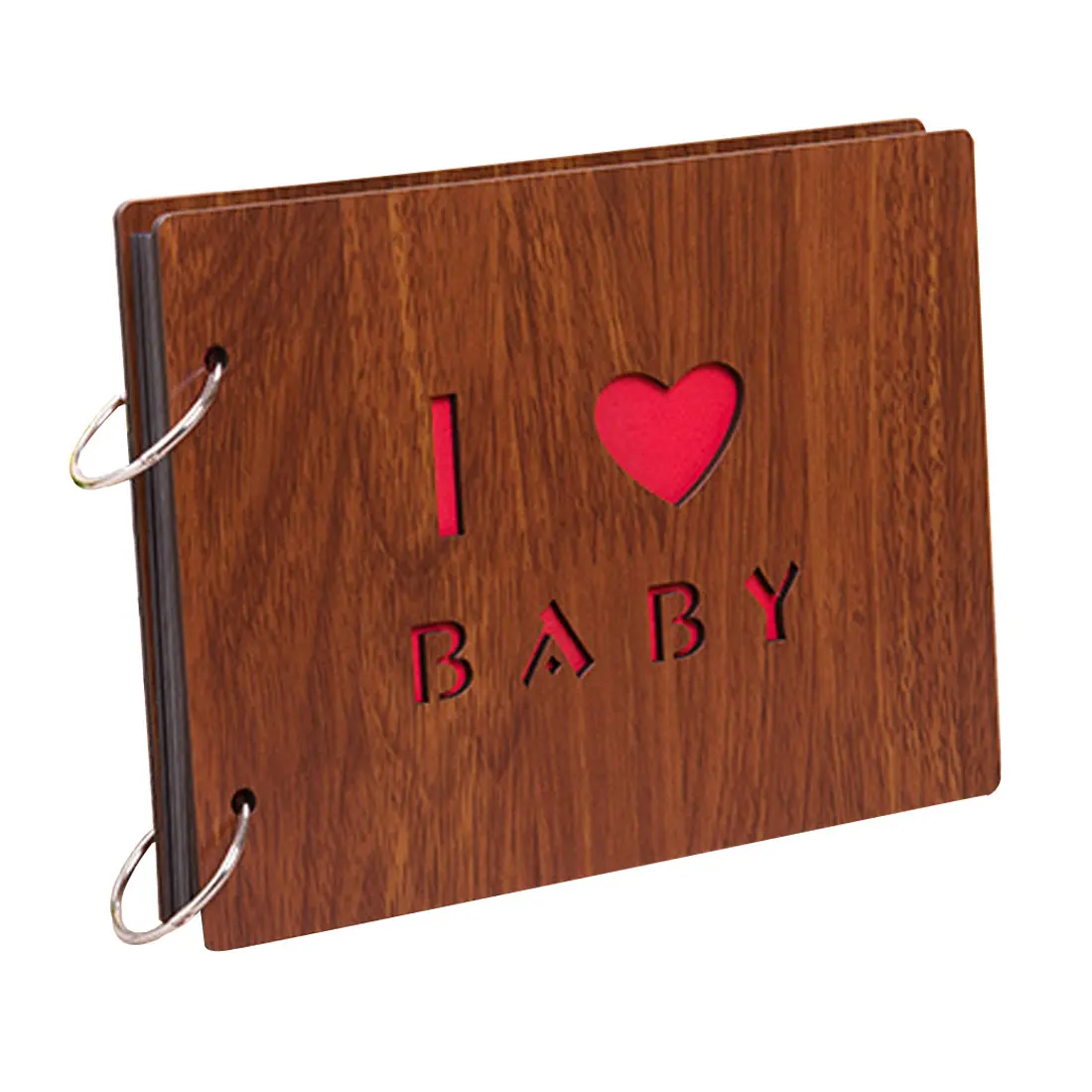 1pcs Handmade Loose-leaf Pasted Photo Album Personalized Baby Lovers DIY Wedding Memorial Photo Album 8 Inch Wood Cover Albums - Color: 17