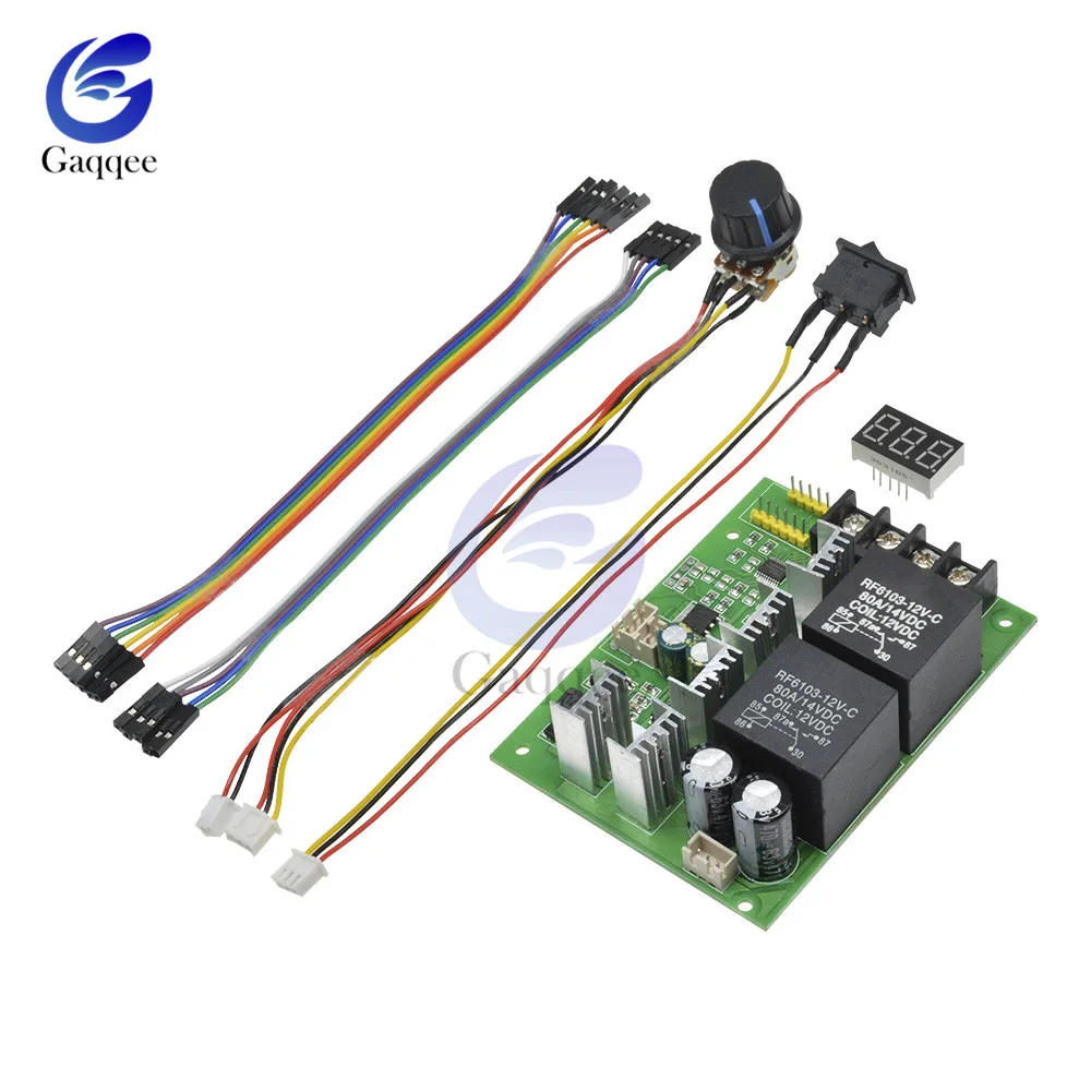 DC10-55V регулятор скорости двигателя Электрический ШИМ регулятор управления с реверсивным переключателем приводного модуля вход 60A 12V 24V 36V 48V