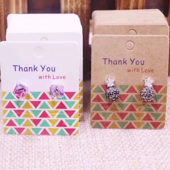 

100Pcs NEW diy Jewelry Display Card Earring 4x5cm earring card Hang Tag card DIY jewelry stud earring package cards
