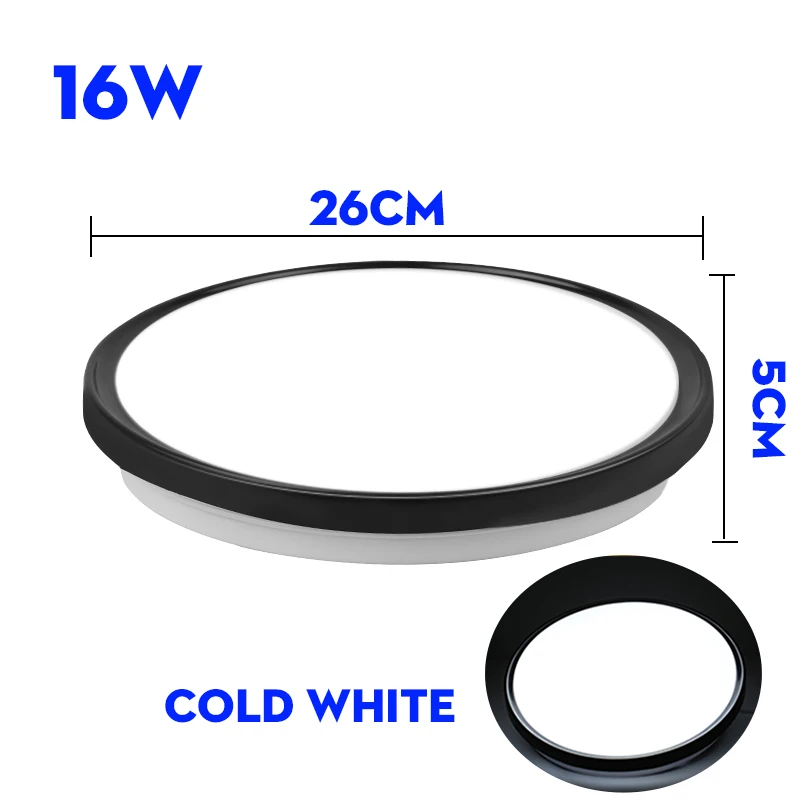 Современные светодиодные потолочные светильники поверхностного монтажа светодиодные потолочные светильники светильник для гостиной кровати комнаты зала ультратоная обшивка освещения - Цвет корпуса: 16W cold white