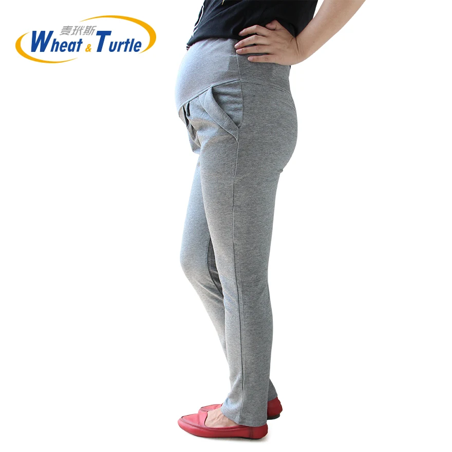 Mid Grey Good Quality Comfortable Cotton Maternity Capris All Match All Season Suitable Casual Harlan Pants For Pregnant Women Mid Grey Good Quality Comfortable Cotton Maternity Capris All Match All Season Suitable Casual Harlan Pants For Pregnant Women