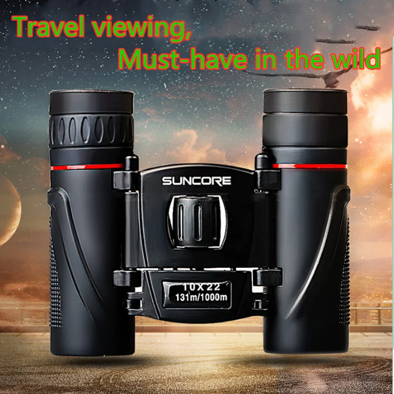 

High quality 10x22 telescope mini binoculars professional portable binoculars black must-have for outdoor travel wild