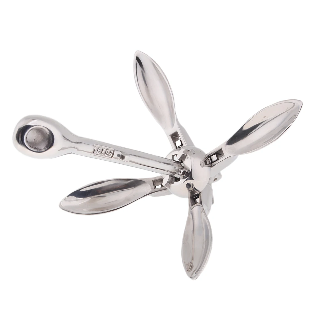 

Folding Grapnel Boat Anchors Stainless Steel 3.3 lb / 1.5 kg Grapnel Anchor System for Kayaks Canoes Paddle Boards