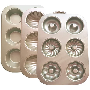 

Non-Stick Carbon Steel Baking Cake Pans Set,Cake Bread Dessert Bakeware for Baking Scallop Madeline Cupcake Baking Pan