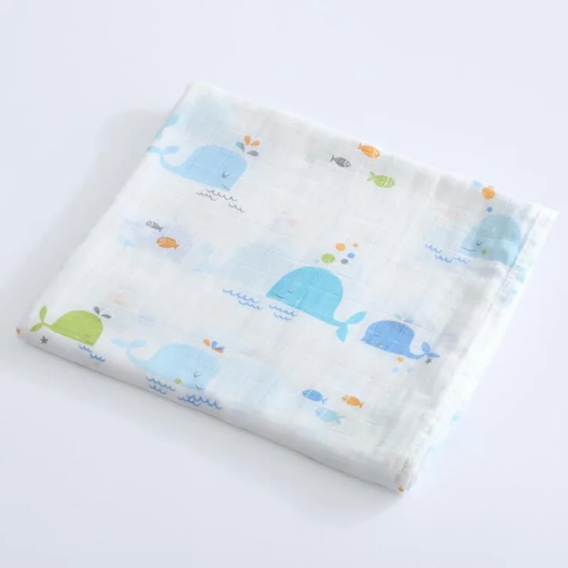 Детское Пеленальное Одеяло, детское банное полотенце, материал для новорожденных, газовые хлопковые пеленки, мягкие дышащие с животным принтом, YGH004