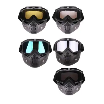 

Modulaire Masker Afneembare Bril En Mond Filter Perfect voor Open Gezicht Motorcycle Half Helm of Vintage Helmen