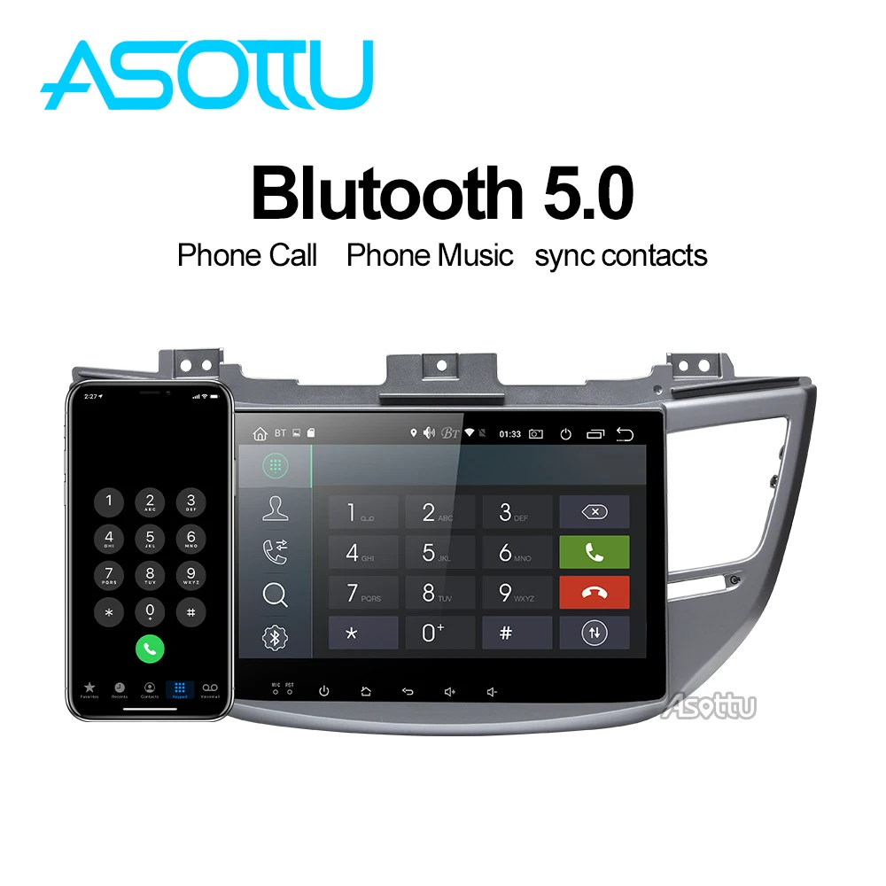 Asottu HY604 android 9 0 автомобильный dvd для Tucson 3 ix35 2015 2016 2017 2018 gps навигация raido видео аудио