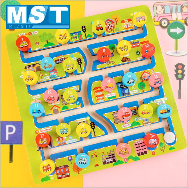 

Baby Toys Colorful Wooden Puzzle Cartoon Animal/Traffic Puzzles Montessori Educational Toys For Children Learning Developing Toy