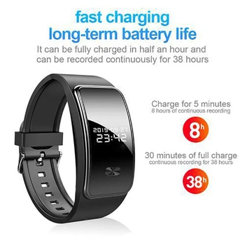 

o Voice Activated Wrist Bracelet Recordings MP3 Player Voice Recorder Watch 16GB HIFI for Lectures