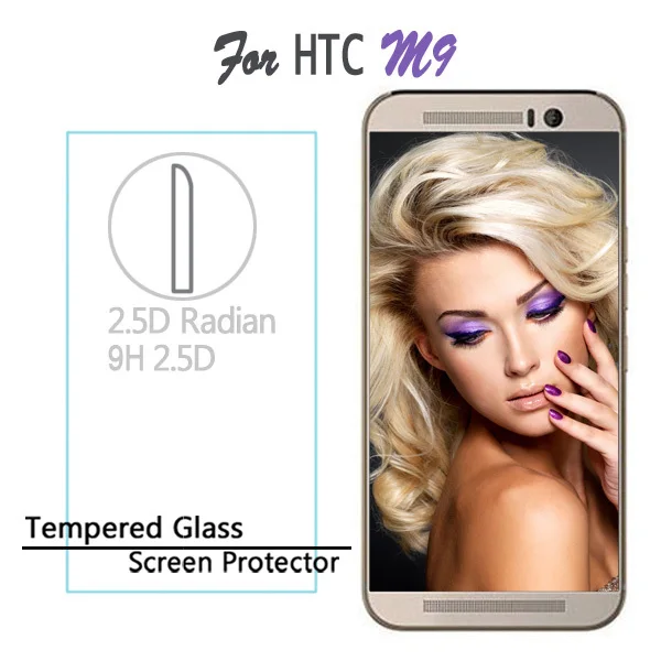 

0.26mm Ultra Thin 2.5D Radian 9H 2.5D Explosion-proof Tempered Glass Screen Protector Film For HTC One M9 front Cover Guard