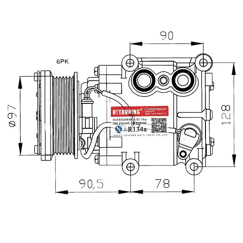 10P17C AC компрессор для FORD IKONV FUSION 1,25 1,4 1,6 ввиде горшка 01-12 1123560 1466508 YS4H19D629AC 1064354 1113006 1495637 YS4H19D629AD