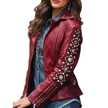 

Casual Party Short Women Jacket Slim Fit Travel Long Sleeve Shopping Autumn Winter Outwear Stylish Lapel Neck Rhinestone Decor