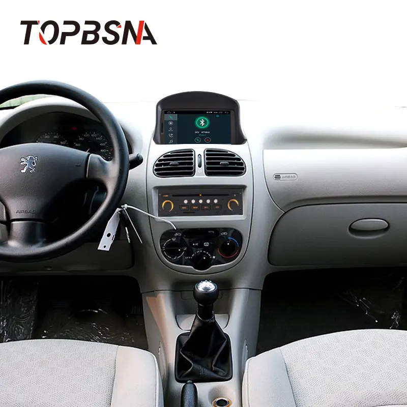 Clearance TOPBSNA Android 9.0 1 Din Car DVD Player For Peugeot 206 206CC 2007-2014 GPS Navi Car Radio Multimedia WIFI Stereo Headunit RDS 5
