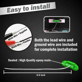 

Truck Side Marker Light Side Marker Lamp Green ABS PC 10V-30V DC 10pcs
