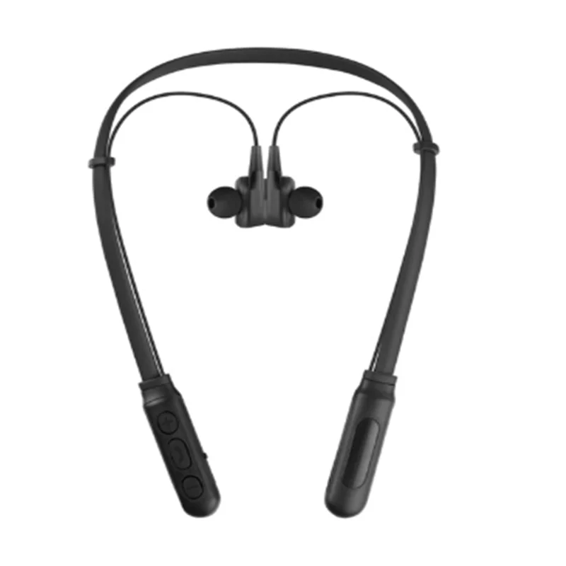 G01-BK Новые ALWUP G02 Bluetooth наушники беспроводные наушники двойные драйверы стерео магнитные шейные спортивные наушники для телефона с микрофоном - Цвет: G01-BK