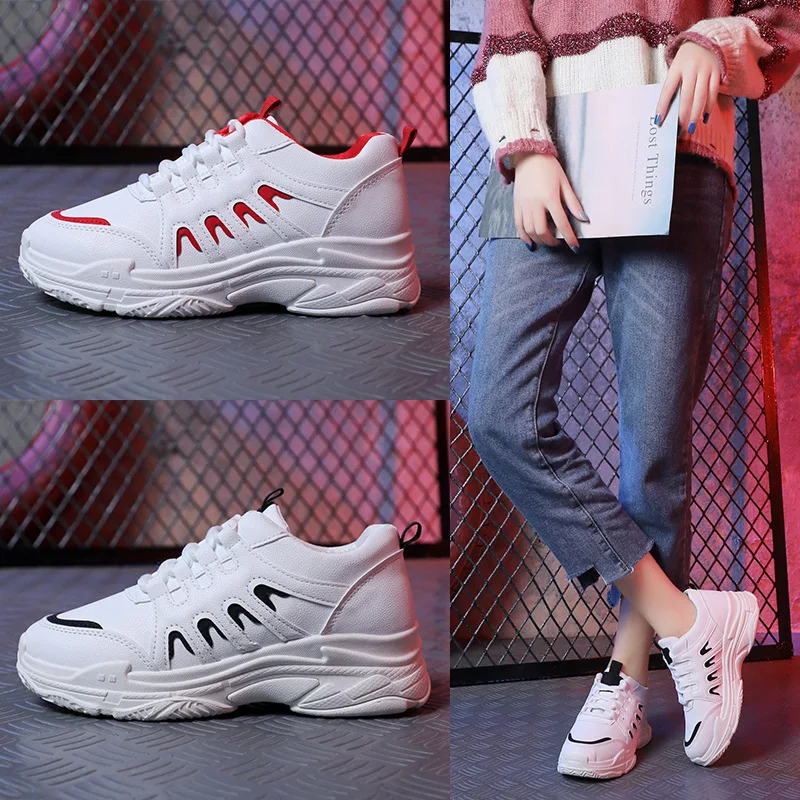 

2019 New Style Online Celebrity WOMEN'S Shoes Winter Korean-style Casual Running Shoes Women's Pu Platform Athletic Shoes Trend
