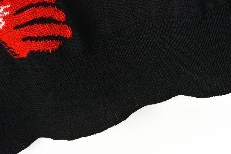 Женский черный свитер Осень Зима Женский корона вышивка вязаный пуловер свитер Повседневный длинный рукав свободный черный джемпер