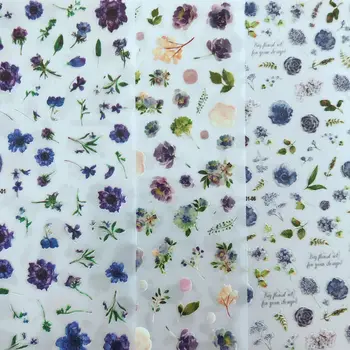 

Newest MG408-01 purple flower design nail stickers 3d Japan Korea style nail decals self-adhesive DIY nail decoration tools