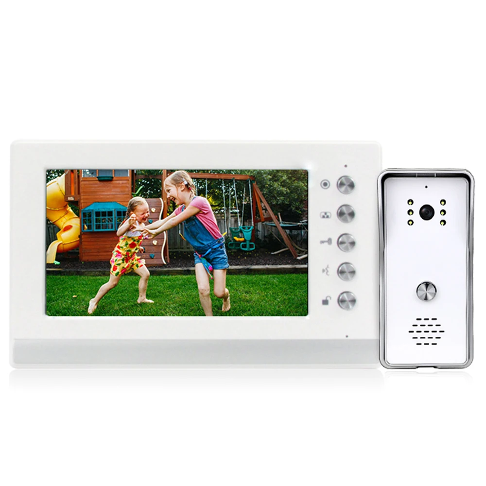 

Video Door Phone Intercom Doorbell System Unlock Support Lock(Not included) Waterproof Day Night Vision