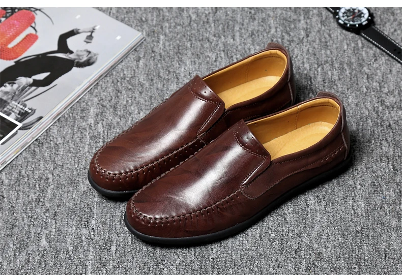 MVVT/качественная обувь из спилка; мужские лоферы; модная летняя повседневная обувь с дырками; однотонная мужская обувь на плоской подошве без шнуровки; Мужская обувь в деловом стиле