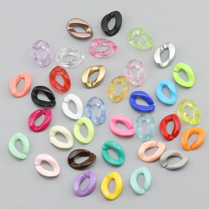 Wholesale 23mm*17mm Multi color Acrylic Twisted Chains Assembled Parts Beads Diy Jewelry Findings Accessories 60 pieces(JM6582)