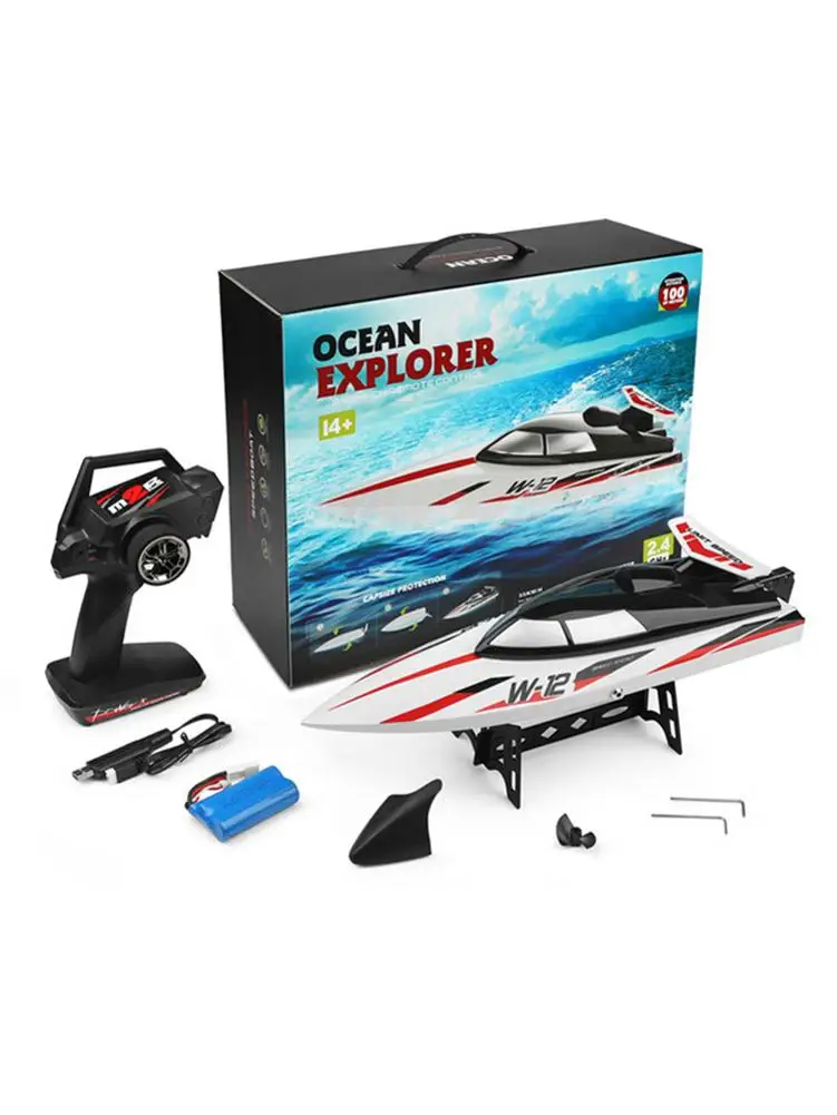 

Electric Racing Boat Strong Magnetic 390 Motor Power Automatically 180 Flipping Transmitter RC Boat 2.4GHZ 35KM/H High Speed