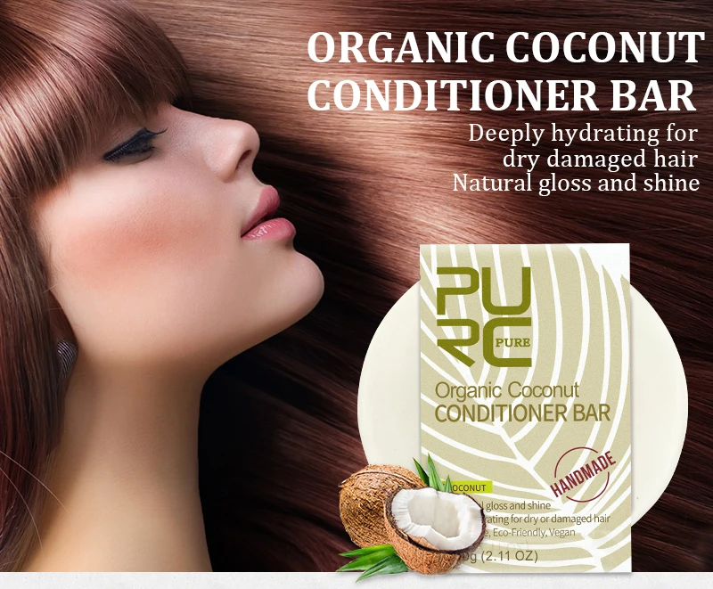 PURC органический кокосовый кондиционер бар веганский ручной ремонт повреждения вьющиеся волосы Кондиционер