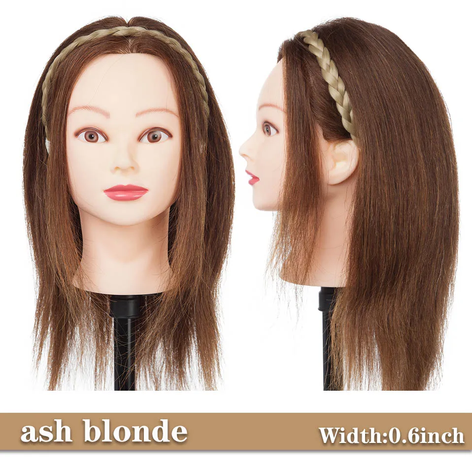 ash blonde SNOILITE 10 ''синтетический богемный Омбре цветной ободок для косы Регулируемый твист эластичные резинки для волос коса аксессуары для волос для женщин - Цвет: ash blonde
