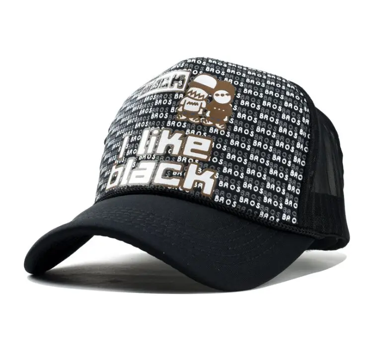 - New adult casual hip hop baseball caps Women cartoon letter cruved Trucker hat Outdoor men breathable sport Snapback hats