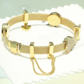 

High Quality Store 1:1 100% 925 Silver sterling Current security lock lock freight bracelet free