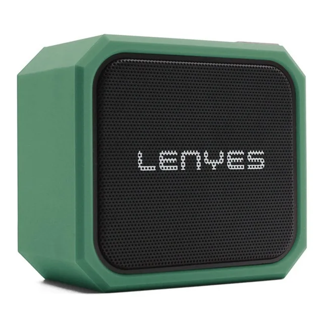Green No Box Lenyes 5 Вт наружный НЧ динамик TWS Bluetooth беспроводной динамик IPX7 портативный маленький музыкальный плеер коробка TF SD карта бас громкий динамик S105 - Цвет: Green No Box