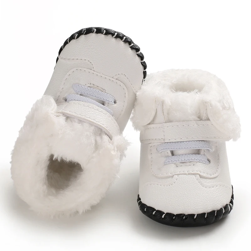Ботинки осень-зима высокой анти-скольжение обувь повседневные кроссовки из искусственной кожи шить для малыша; на каждый день с мягкой