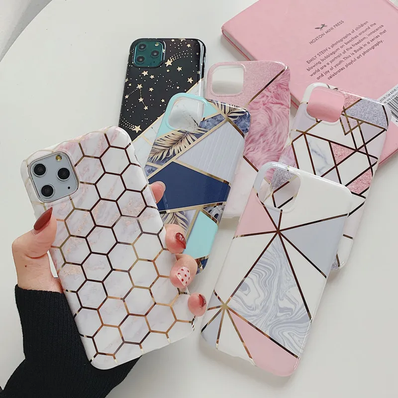 Glossy Marble Case For iphone 11 6 6s 7 8 Plus XR XS Max Electroplate Shell Silicone IMD Soft TPU Cover For iPhone X 11 Pro Max Glossy Marble Case For iphone 11 6 6s 7 8 Plus XR XS Max Electroplate Shell Silicone IMD Soft TPU Cover For iPhone X 11 Pro Max