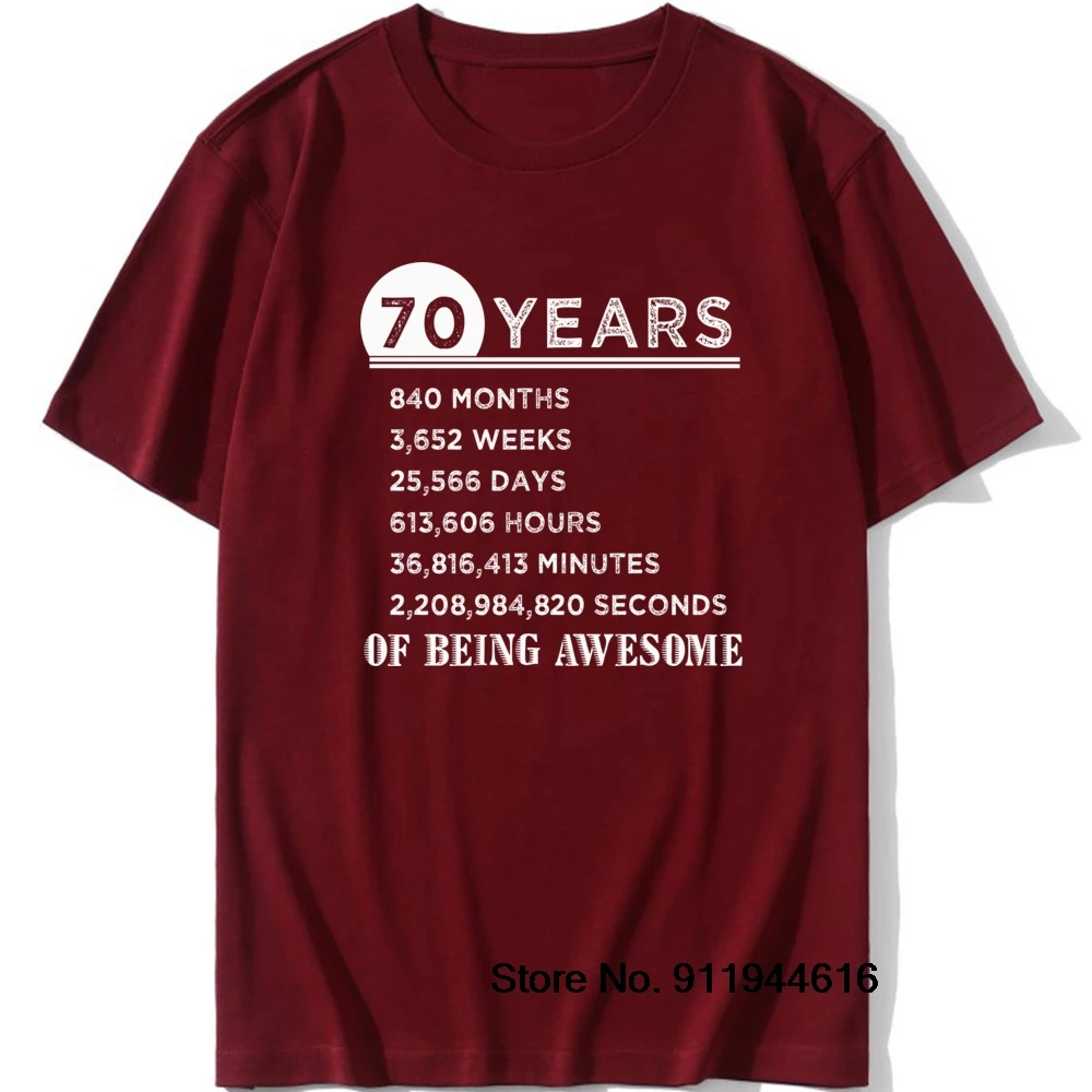 Vintage 70th Birthday Gift Retro T-Shirt 70 Years Old Of Being Awesome Anniversary T Shirt Cotton Grandfather Present Tops Tees | Мужская