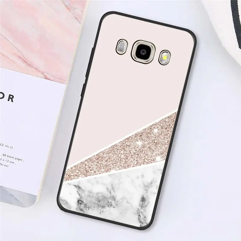 Love Heart Gold Rose Marble Stripes