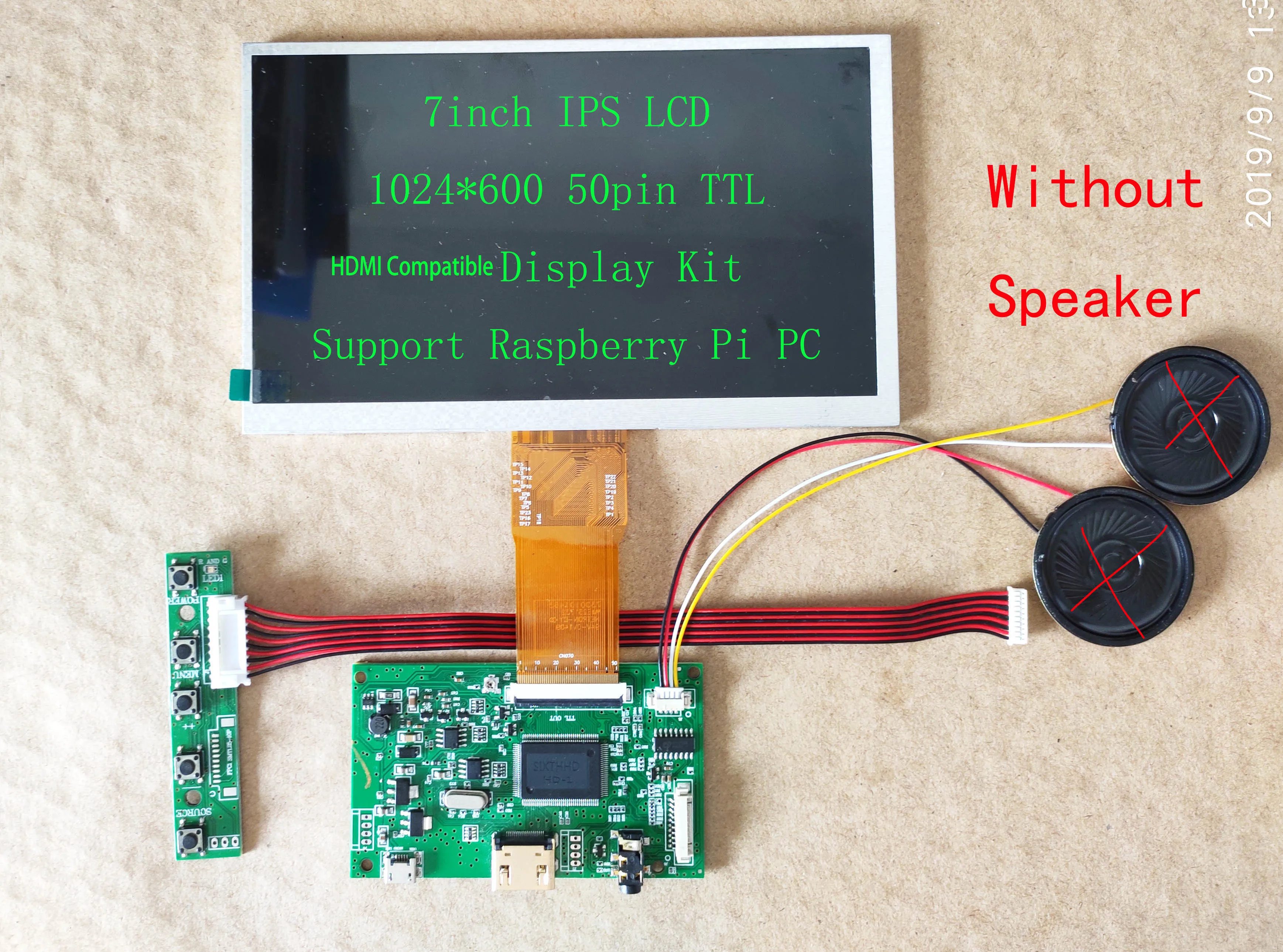 7inch IPS LCD HDMI Compatible 1024*600 