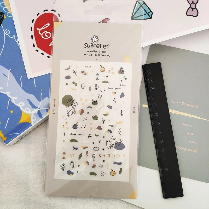 Корейские suatelier прозрачные мини наклейки для рисования украшения