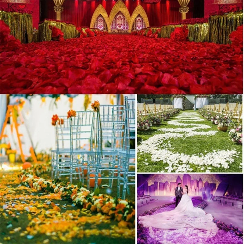 Artificial Rose Petals Artificial Plants Artificial Flowers Artificial Rose Artificial Flower Artificial Flower Bouquet 500/1000PCS Artificial Rose Petals Colorful Romantic Wedding Anniversary Silk Rose Flower for Wedding Decoration Roses Supplies