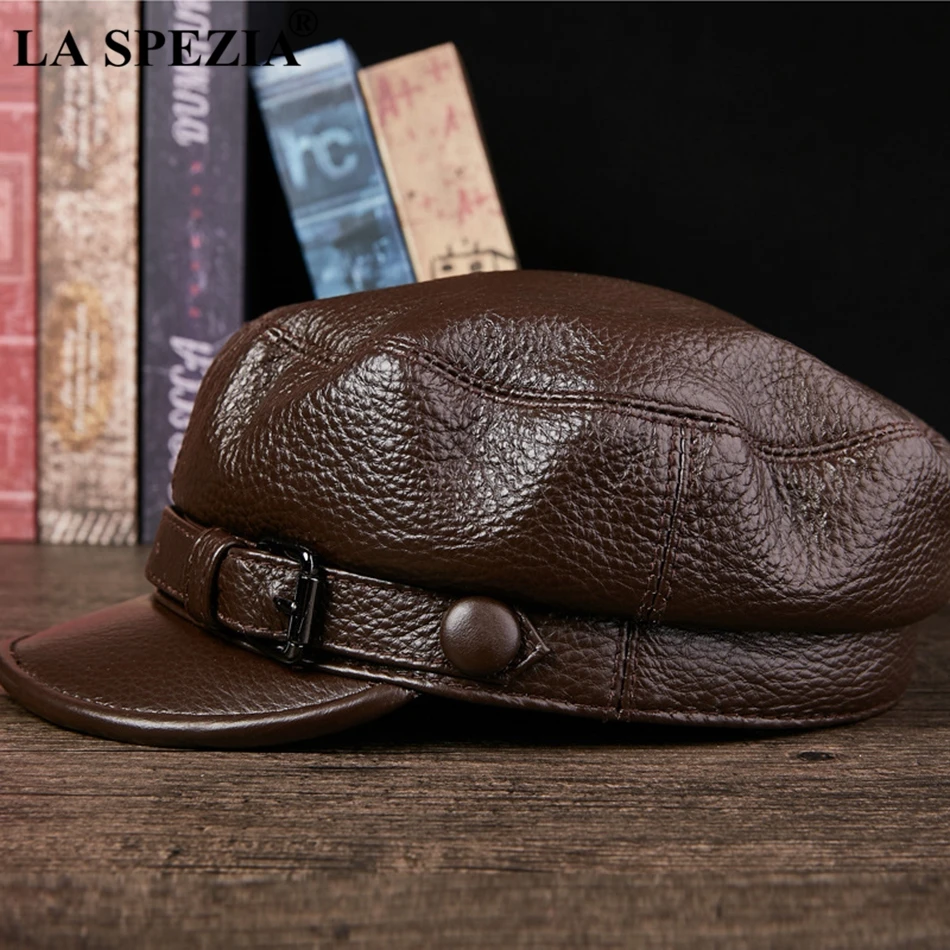 LA SPEZIA 2022 cappello militare di marca marinaio uomo marrone vera pelle  di mucca inverno Baker Boy Caps cintura maschile cappello da capitano di  alta qualità|Men's Military Hats| - AliExpress