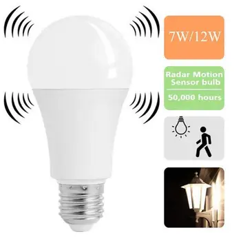 

5W/7W/9W/12W Led Lamp Lamps Light Globe Bulb E27 Radar Sensor Ambient PIR Motion Led Bulb Light Lamp Home Decoration